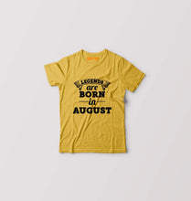 Load image into Gallery viewer, Legends are Born in August Kids T-Shirt for Boy/Girl-Golden Yellow-Ektarfa.online