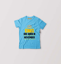 Load image into Gallery viewer, Kings Are Born In November Kids T-Shirt for Boy/Girl-Light blue-Ektarfa.online