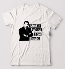 Load image into Gallery viewer, Michael Scott That's What She Said T-Shirt for Men-White-Ektarfa.online