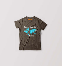 Load image into Gallery viewer, Traveling is Love Kids T-Shirt for Boy/Girl-Olive Green-Ektarfa.online