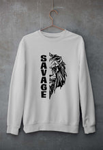 Load image into Gallery viewer, Savage Lion Unisex Sweatshirt for Men/Women-Grey Melange-Ektarfa.online