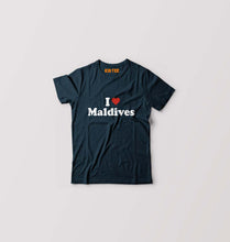 Load image into Gallery viewer, I Love Maldives Kids T-Shirt for Boy/Girl-Petrol Blue-Ektarfa.online
