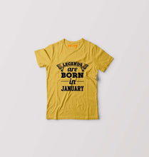 Load image into Gallery viewer, Legends are Born in January Kids T-Shirt for Boy/Girl-Golden Yellow-Ektarfa.online