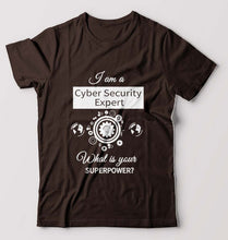 Load image into Gallery viewer, Cyber Security T-Shirt for Men-Coffee Brown-Ektarfa.online