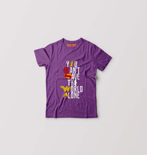 Load image into Gallery viewer, You Can't Save The World Alone Justice League Kids T-Shirt for Boy/Girl-Purple-Ektarfa.online