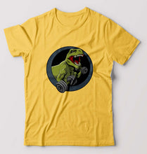 Load image into Gallery viewer, Angry T-Rex Gym T-Shirt for Men-Golden Yellow-Ektarfa.online