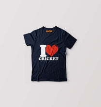 Load image into Gallery viewer, I Love Cricket Kids T-Shirt for Boy/Girl-Navy Blue-Ektarfa.online