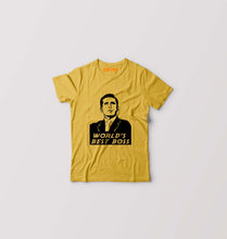 Load image into Gallery viewer, Michael Scott Best Boss Kids T-Shirt for Boy/Girl-Golden Yellow-Ektarfa.online