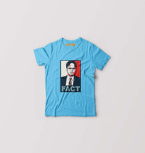 Load image into Gallery viewer, Dwight Schrute Fact T-Shirt for Boy/Girl-Light Blue-Ektarfa.online