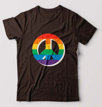Load image into Gallery viewer, Peace Pride T-Shirt for Men-Coffee Brown-Ektarfa.online