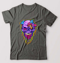 Load image into Gallery viewer, Trippy Psychedelic Skull T-Shirt for Men-Charcoal-Ektarfa.online