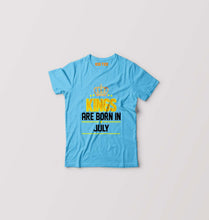 Load image into Gallery viewer, Kings Are Born In July Kids T-Shirt for Boy/Girl-Light blue-Ektarfa.online