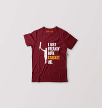 Load image into Gallery viewer, Love Cricket Kids T-Shirt for Boy/Girl-Maroon-Ektarfa.online