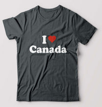 Load image into Gallery viewer, I Love Canada T-Shirt for Men-Steel grey-Ektarfa.online