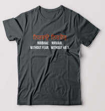Load image into Gallery viewer, Nirbhau Nirvair T-Shirt for Men-Steel grey-Ektarfa.online