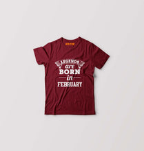 Load image into Gallery viewer, Legends are Born in February Kids T-Shirt for Boy/Girl-Maroon-Ektarfa.online