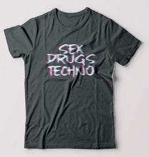Load image into Gallery viewer, Sex Drugs Techno T-Shirt for Men-Steel grey-Ektarfa.online