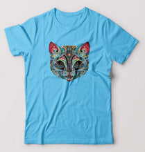 Load image into Gallery viewer, Psychedelic Cat T-Shirt for Men-Light Blue-Ektarfa.online