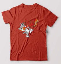 Load image into Gallery viewer, Tom and Jerry T-Shirt for Men-Brick Red-Ektarfa.online