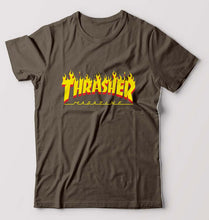Load image into Gallery viewer, Thrasher Magzine T-Shirt for Men-Olive green-Ektarfa.online