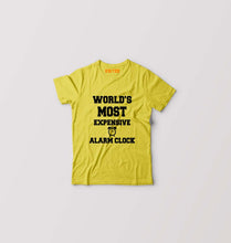 Load image into Gallery viewer, Expensive Alarm Clock Kids T-Shirt for Boy/Girl-Yellow-Ektarfa.online