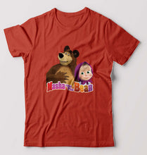 Load image into Gallery viewer, Masha and the Bear T-Shirt for Men-Brick Red-Ektarfa.online