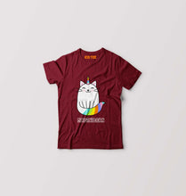 Load image into Gallery viewer, MEOWNICORN Kids T-Shirt for Boy/Girl-Maroon-Ektarfa.online