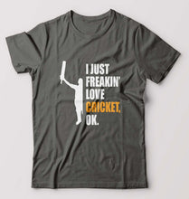 Load image into Gallery viewer, Love Cricket T-Shirt for Men-Charcoal-Ektarfa.online