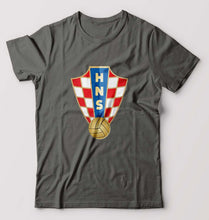 Load image into Gallery viewer, Croatia Football T-Shirt for Men-Charcoal-Ektarfa.online