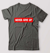 Load image into Gallery viewer, Never Give UP T-Shirt for Men-Charcoal-Ektarfa.online