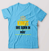 Load image into Gallery viewer, Kings Are Born In May T-Shirt for Men-Light Blue-Ektarfa.online