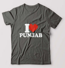 Load image into Gallery viewer, I Love Punjab T-Shirt for Men-Charcoal-Ektarfa.online