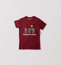Load image into Gallery viewer, Hear no evil Kids T-Shirt for Boy/Girl-Maroon-Ektarfa.online