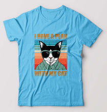 Load image into Gallery viewer, Cat T-Shirt for Men-Light Blue-Ektarfa.online