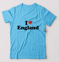 Load image into Gallery viewer, I Love England T-Shirt for Men-Light Blue-Ektarfa.online