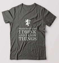 Load image into Gallery viewer, GOT Game of Thrones I Drink And Know Things T-Shirt for Men-Charcoal-Ektarfa.online