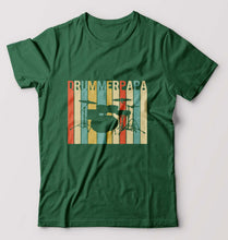 Load image into Gallery viewer, Drummer Papa T-Shirt for Men-Bottle Green-Ektarfa.online