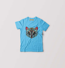 Load image into Gallery viewer, Psychedelic Cat Kids T-Shirt for Boy/Girl-Light blue-Ektarfa.online