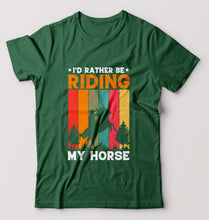 Load image into Gallery viewer, Horse Riding T-Shirt for Men-Bottle Green-Ektarfa.online