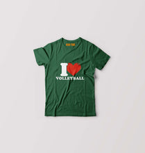 Load image into Gallery viewer, I Love Volleyball Kids T-Shirt for Boy/Girl-Dark Green-Ektarfa.online