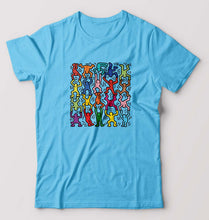 Load image into Gallery viewer, Keith Haring Funny T-Shirt for Men-Light Blue-Ektarfa.online