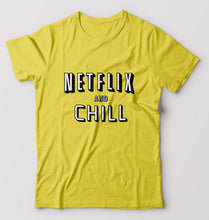 Load image into Gallery viewer, Netflix and chill T-Shirt for Men-Yellow-Ektarfa.online
