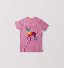 Load image into Gallery viewer, POLYGONAL_DEER Kids T-Shirt for Boy/Girl-Pink-Ektarfa.online