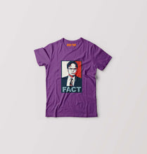 Load image into Gallery viewer, Dwight Schrute Fact T-Shirt for Boy/Girl-Purple-Ektarfa.online