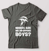 Load image into Gallery viewer, PUBG Where Are We Dropping Boys T-Shirt for Men-Charcoal-Ektarfa.online