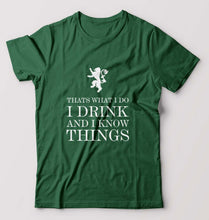 Load image into Gallery viewer, GOT Game of Thrones I Drink And Know Things T-Shirt for Men-Bottle Green-Ektarfa.online