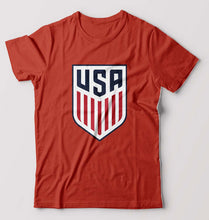 Load image into Gallery viewer, USA Football T-Shirt for Men-Brick Red-Ektarfa.online