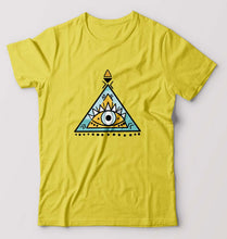 Load image into Gallery viewer, Psychedelic Triangle eye T-Shirt for Men-Yellow-Ektarfa.online