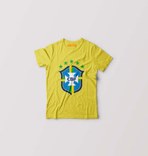 Load image into Gallery viewer, Brazil Football Kids T-Shirt for Boy/Girl-Yellow-Ektarfa.online