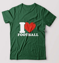 Load image into Gallery viewer, I Love Football T-Shirt for Men-Bottle Green-Ektarfa.online